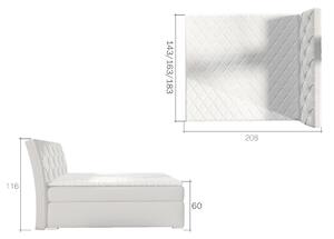 Čalúnená manželská posteľ s úložným priestorom Beneto 140 - svetlosivá (Omega 02)