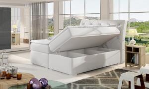Čalúnená manželská posteľ s úložným priestorom Beneto 140 - svetlosivá (Sawana 21)
