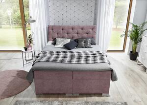 Čalúnená manželská posteľ s úložným priestorom Beneto 140 - svetlosivá (Sawana 21)