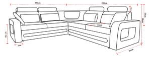 Rohová sedačka s rozkladom a úložným priestorom Bolzano P - čierna (Soft 11) / biela (Soft 17)