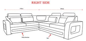 Rohová sedačka s rozkladom a úložným priestorom Bolzano P - čierna (Soft 11) / biela (Soft 17)
