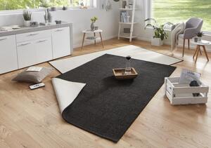 NORTHRUGS - Hanse Home koberce Kusový koberec Twin-Wendeteppiche 103096 schwarz creme – na von aj na doma - 80x250 cm