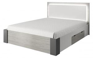 ICK, CHELIOS posteľ 160x200, dekor biely/šedý