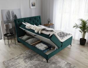 Čalúnená manželská posteľ s úložným priestorom Lazio 160 - hnedá