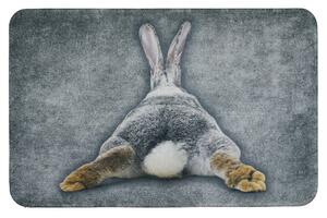 Sivá podlahová rohožka so zajačikom Rabbi Legs - 75*50*1cm
