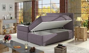 Čalúnená manželská posteľ s úložným priestorom Diana 180 - fialová