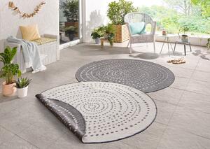 NORTHRUGS - Hanse Home koberce Kusový koberec Twin-Wendeteppiche 103112 grau creme – na von aj na doma - 140x140 (priemer) kruh cm