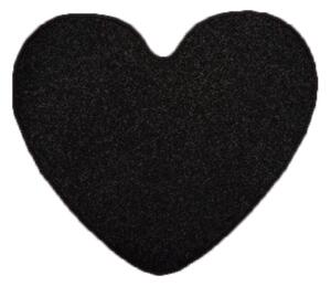 Vopi koberce Kusový koberec Eton čierny srdce - 100x120 srdce cm