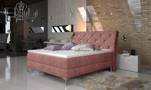 Čalúnená manželská posteľ s úložným priestorom Amika 140 - ružová (Kronos 29)
