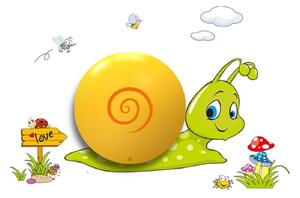Detské nástenné svietidlo Snail, 1x oranžové plastové tienidlo, gr