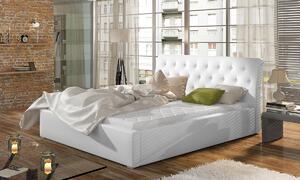 Čalúnená manželská posteľ s roštom Monzo 140 - biela