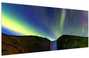 Obraz - Polárna žiara na Islande (120x50 cm)