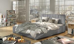 Čalúnená manželská posteľ s roštom Galimo 160 - svetlosivá
