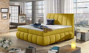Čalúnená manželská posteľ s úložným priestorom Vareso 160 - žltá