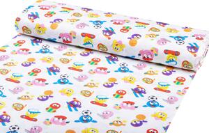 Biante Detské bavlnené posteľné obliečky do postieľky Sandra SA-262 Farebné smajlíky Do postieľky 90x130 a 40x60 cm