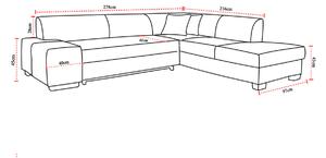 NABBI Pinero II L rohová sedačka s rozkladom a úložným priestorom sivá (Berlin 01) / biela (Soft 17)