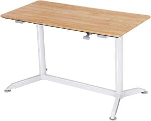 VASAGLE Drevený písací stôl výškovo nastaviteľný - biela - 120x60x72 cm