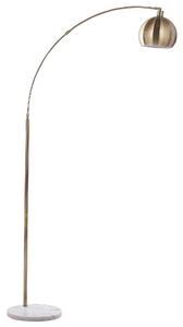 Stojaca lampa mosadzná kov 210 cm okrúhle kupolové tienidlo nastaviteľné mramorový podstavec moderný štýl obývačka