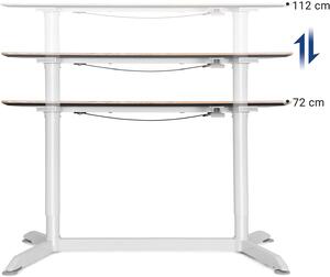 VASAGLE Drevený písací stôl výškovo nastaviteľný - biela - 120x60x72 cm