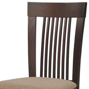 Drevená stolička vo farbe orech čalúnená látkou (a-3940 orech)