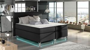 Čalúnená manželská posteľ s úložným priestorom Avellino 180 - čierna (Soft 11)