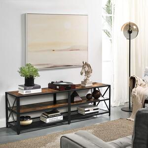 VASAGLE TV stolík priemyselný hnedý 160 x 50 x 39 cm