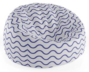 Sablio Sedací vak Cocoon Modré vlnky - 75 x 45 x 35 cm