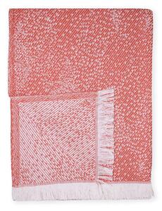 Červený pléd s podielom bavlny Euromant Dotty Diamond, 140 x 180 cm