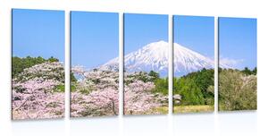 5-dielny obraz sopka Fuji