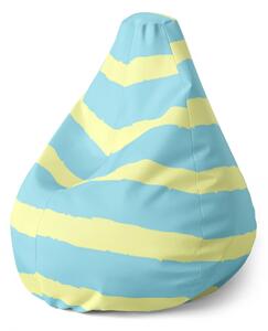Sablio Sedací vak Pear Modro-žlté pruhy - 70 x 95 x 15 cm