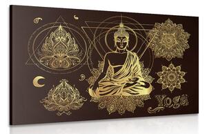 Obraz zlatý meditujúci Budha Varianta: 120x80