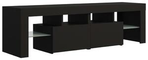 TV skrinka s LED svetlami, čierna 140x36,5x40 cm