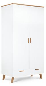 KONSIMO Skriňa so zásuvkou FRISK biela 100 x 195 x 58 cm