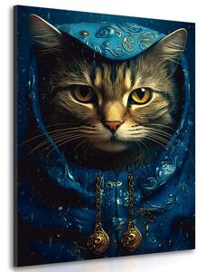 Obraz modro-zlatá mačka Varianta: 40x60