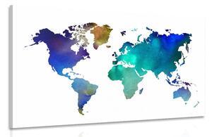 Obraz farebná mapa sveta v akvarelovom prevedení Varianta: 90x60