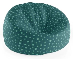 Sablio Sedací vak Cocoon Zelené hviezdy - 75 x 45 x 35 cm
