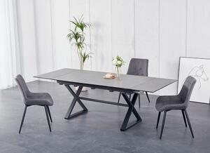 KONDELA Jedálenský rozkladací stôl, sivá/čierna, 160-240x90x76 cm, LUXOL