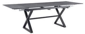 KONDELA Jedálenský rozkladací stôl, sivá/čierna, 160-240x90x76 cm, LUXOL