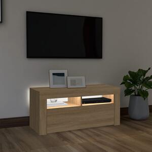 TV skrinka s LED svetlami dub sonoma 90x35x40 cm