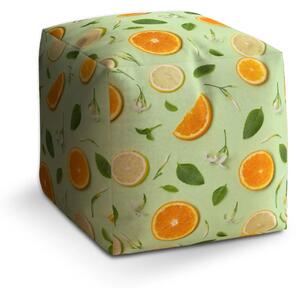 Sablio Taburet Citrus a kvet - 40x40x40 cm