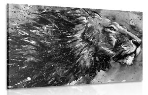 Obraz kráľ zvierat v čiernobielom akvareli Varianta: 60x40