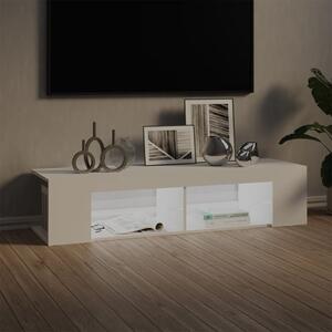 TV skrinka s LED svetlami biela 135x39x30 cm