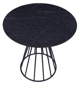 Jedálenský stôl, čierna, priemer 70 cm, TEGAN
