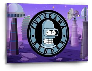 Sablio Obraz Futurama Bender Planéta s vysielačmi - 90x60 cm