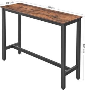 VASAGLE Priemyselný barový stôl 120 x 100 x 40 cm