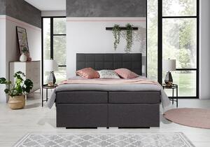 Čalúnená manželská posteľ s úložným priestorom Anzia 140 - čierna (Soft 11)