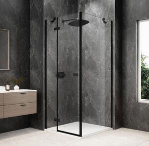 Polysan Polysan, GLOBE BLACK štvorcová sprchová zástena 800x800mm, číre sklo, ľavá, GB1080-3215LB