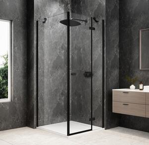 Polysan Polysan, GLOBE BLACK štvorcová sprchová zástena 800x800mm, číre sklo, pravé, GB1080-3215RB