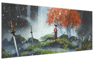 Obraz - Ilustrácie záhrady mečov (120x50 cm)