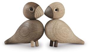 Súprava 2 sošiek z masívneho dubového dreva Kay Bojesen Denmark Lovebirds
